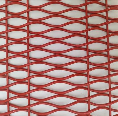 ISO9001 Архитектурная металлическая сетка из тканей Красный декоративный для разделителя помещений