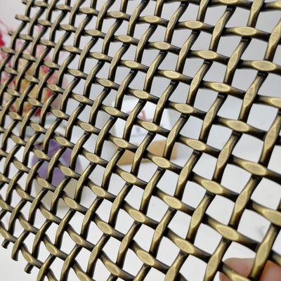 Декоративная тканая сетка с плоским шагом 10 мм с плоским диаметром 1,5×3,5 мм и весом 8,6 кг/м2