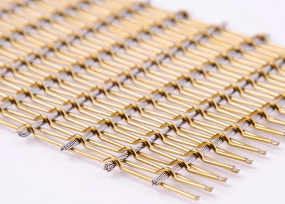 Стекло оформления прокатало SGS ткани сетки 4.5mm гибкого металла для лифта Hall