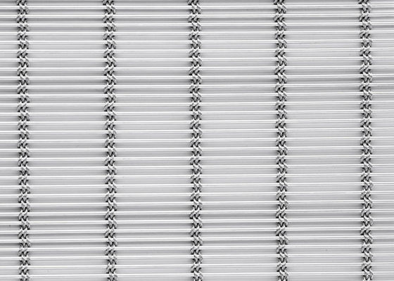 фасад MetalFabric занавеса сетки нержавеющей стали 6m x 120m архитектурноакустическим естественным сплетенный цветом