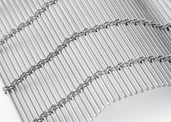 фасад MetalFabric занавеса сетки нержавеющей стали 6m x 120m архитектурноакустическим естественным сплетенный цветом